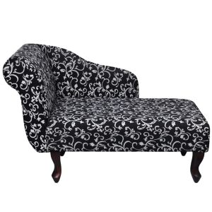 Chaise longue stof zwart en wit