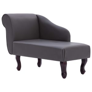 Chaise longue kunstleer grijs