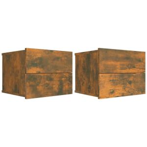 Nachtkastjes 2 st 40x30x30 cm bewerkt hout gerookt eikenkleurig