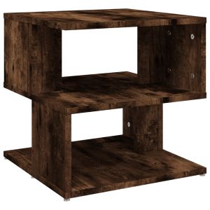 Salontafel 40x40x40 cm bewerkt hout gerookt eikenkleurig