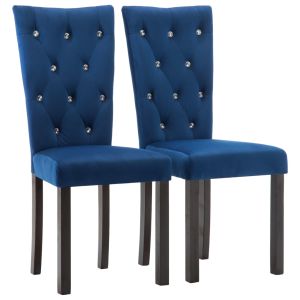 Eetkamerstoelen 2 st fluweel donkerblauw