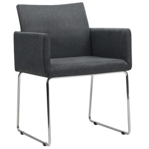 Eetkamerstoelen 4 st stof donkergrijs