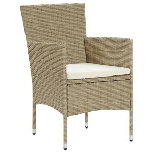 Tuinstoelen 2 st poly rattan beige