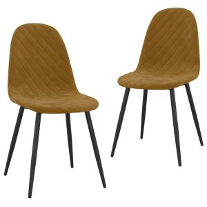 Eetkamerstoelen 2 st fluweel bruin
