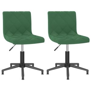 Eetkamerstoelen draaibaar 2 st fluweel donkergroen