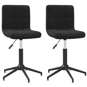 Eetkamerstoelen draaibaar 2 st fluweel zwart