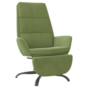Relaxstoel met voetensteun fluweel lichtgroen