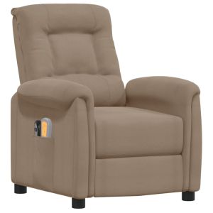 Massagestoel elektrisch microvezelstof taupe