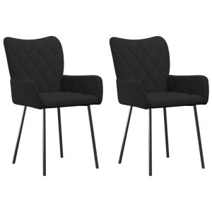 Eetkamerstoelen 2 st stof zwart