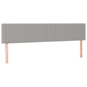 Hoofdborden 2 st 100 x 5 x 78/88 cm stof lichtgrijs