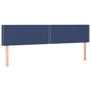 Hoofdborden 2 st 100x5x78/88 cm stof blauw