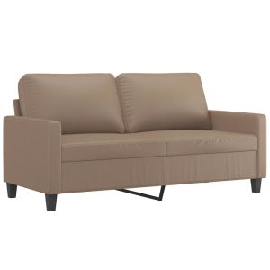 Tweezitsbank 140 cm kunstleer cappuccinokleurig