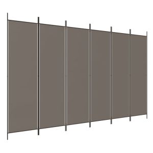 Kamerscherm met 6 panelen 300x220 cm stof antracietkleurig