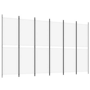 Kamerscherm met 6 panelen 300x180 cm stof wit