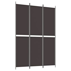 Kamerscherm met 3 panelen 150x220 cm stof bruin