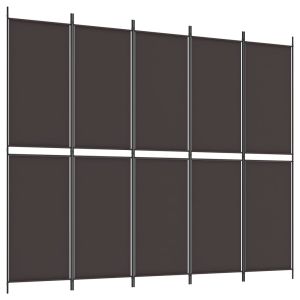 Kamerscherm met 6 panelen 300x220 cm stof bruin