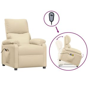 Sta-op-massagestoel stof crèmekleurig