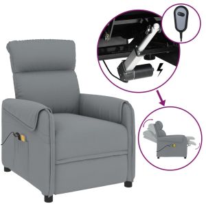 Massagestoel elektrisch stof lichtgrijs
