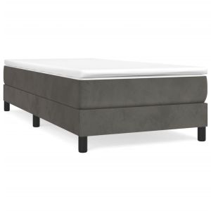 Boxspringframe fluweel donkergrijs 90x200 cm