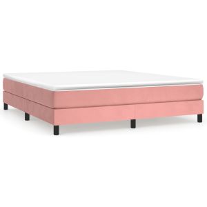 Boxspringframe fluweel roze 180x200 cm