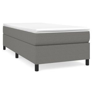 Boxspringframe stof donkergrijs 90x200 cm