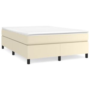 Boxspringframe kunstleer crèmekleurig 140x200 cm