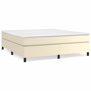 Boxspringframe kunstleer crèmekleurig 180x200 cm