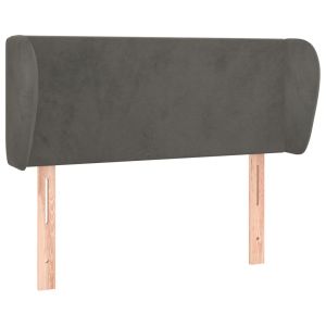 Hoofdbord met randen 93x23x78/88 cm fluweel donkergrijs