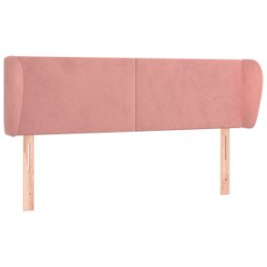 Hoofdbord met randen 147x23x78/88 cm fluweel roze