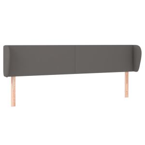 Hoofdbord met randen 203x23x78/88 cm kunstleer grijs