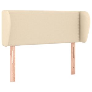 Hoofdbord met randen 83x23x78/88 cm stof crèmekleurig