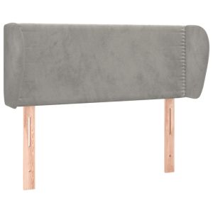 Hoofdbord met randen 93x23x78/88 cm fluweel lichtgrijs