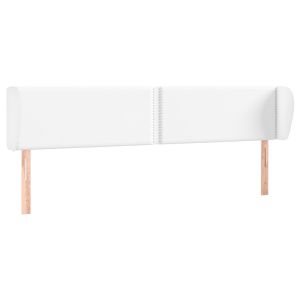 Hoofdbord met randen 203x23x78/88 cm kunstleer wit