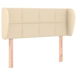 Hoofdbord met randen 103x23x78/88 cm stof crèmekleurig