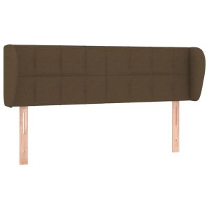 Hoofdbord met randen 147x23x78/88 cm stof donkerbruin