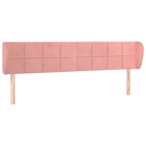 Hoofdbord met randen 203x23x78/88 cm fluweel roze