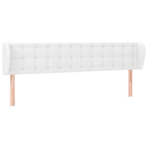 Hoofdbord met randen 163x23x78/88 cm kunstleer wit