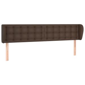 Hoofdbord met randen 203x23x78/88 cm kunstleer bruin