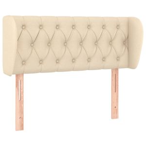 Hoofdbord met randen 103x23x78/88 cm stof crèmekleurig