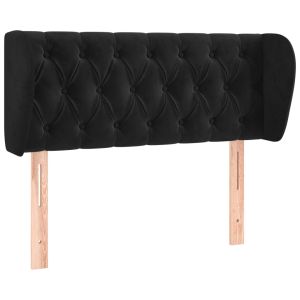 Hoofdbord met randen 103x23x78/88 cm fluweel zwart