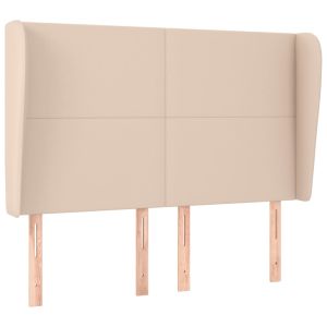 Hoofdbord met randen 147x23x118/128cm kunstleer cappuccinokleur