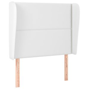 Hoofdbord met randen 83x23x118/128 cm kunstleer wit