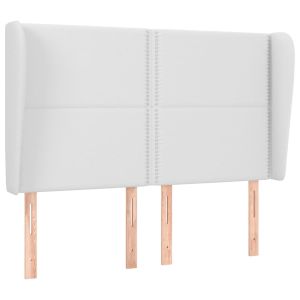 Hoofdbord met randen 147x23x118/128 cm kunstleer wit