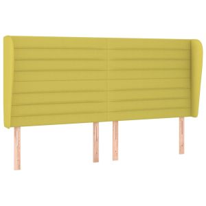 Hoofdbord met randen 203x23x118/128 cm stof groen