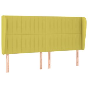 Hoofdbord met randen 203x23x118/128 cm stof groen