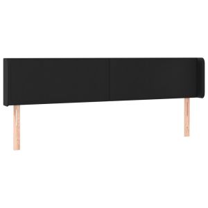 Hoofdbord met randen 183x16x78/88 cm kunstleer zwart