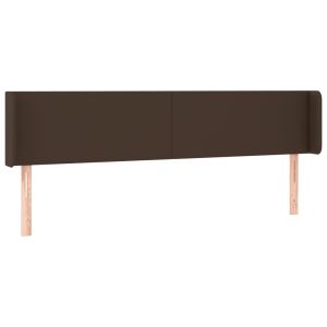 Hoofdbord met randen 203x16x78/88 cm kunstleer bruin