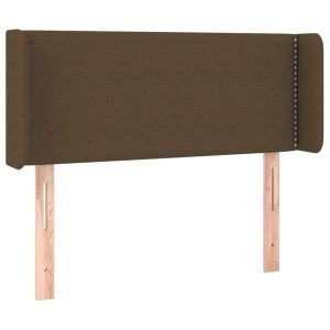 Hoofdbord met randen 103x16x78/88 cm stof donkerbruin