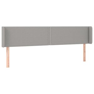 Hoofdbord met randen 183x16x78/88 cm stof lichtgrijs