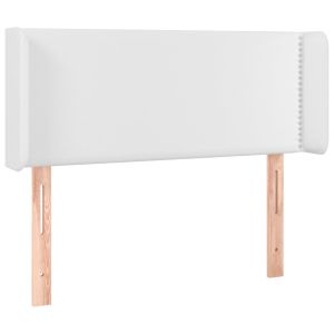 Hoofdbord met randen 93x16x78/88 cm kunstleer wit